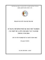 Sử dụng mô hình WRF báo thử nghiệm các đợt mưa lớn cho khu vực nam bộ trong năm 2016 