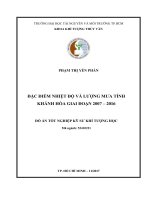Đặc điểm nhiệt độ và lượng mưa tỉnh khánh hòa giai đoạn 2007  2016 