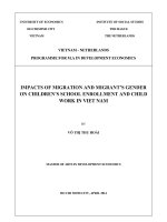 Impacts of migration and migrant’s gender on children’s school enrollment and child work in viet nam 