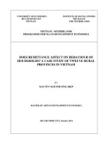 Does remittance affect on behaviour of households a case study of 12 rural provinces in vietnam 