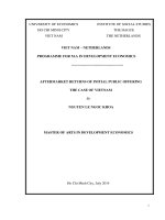 After market returns of initial public offering the case of viet nam 