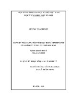 Quản lý nhà nước đối với hoạt động kinh doanh của công ty xăng dầu hà sơn bình 