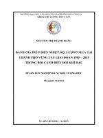 Đánh giá diễn biến nhiệt độ, lượng mưa tại thành phố vũng tàu giai đoạn 1985 – 2015 trong bối cảnh biến đổi khí hậu 