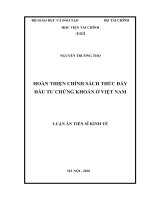 Hoàn thiện chính sách thúc đẩy đầu tư chứng khoán ở việt nam