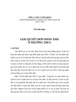 Tiểu luận: Giải quyết đơn phản ánh trong trường THCS