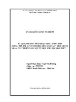 sử dụng phương pháp hoạt động nhóm nhỏ dưới dạng một hội thi khi dạy bài 46 “cơ chế điều hòa sinh sản” sinh học 11 SKKN THPT