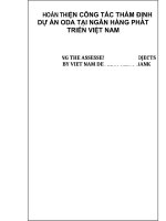 HOÀN THIỆN CÔNG tác THẨM ĐỊNH dự án ODA tại NGÂN HÀNG PHÁT TRIỂN VIỆT NAMe 