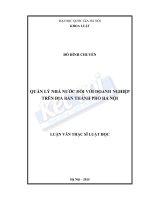 Quản lý nhà nước đối với doanh nghiệp trên địa bàn thành phố hà nội 