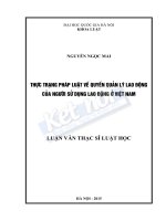 Thực trạng pháp luật về quyền quản lý lao động của người sử dụng lao động ở việt nam 