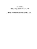 luận văn thạc sĩ CHIẾN lược KINH DOANH của CÔNG TY LA VIE 