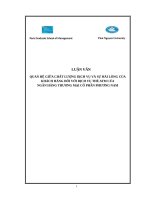 QUAN hệ GIỮA CHẤT LƯỢNG DỊCH vụ và sự hài LÒNG của KHÁCH HÀNG đối với DỊCH vụ THẺ ATM của NGÂN HÀNG THƯƠNG mại cổ PHẦN PHƯƠNG NAM 