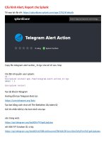 Cấu hình Splunk gửi cảnh báo qua telegram alert action