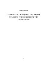 GIẢI PHÁP NÂNG CAO HIỆU QUẢ THỰC HIỆN dự án tại CÔNG TY TNHH một THÀNH VIÊN TRƯỜNG THÀNH 