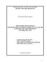 SKKN  một số biện pháp chỉ đạo góp phần  nâng cao chất lượng các câu lạc bộ ở trường tiểu học định hưng năm học 2016   2017