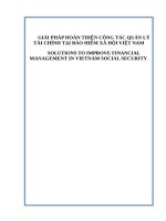 GIẢI PHÁP HOÀN THIỆN CÔNG tác QUẢN lý tài CHÍNH tại bảo HIỂM xã hội VIỆT NAMe 