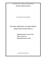 ỨNG DỤNG “ĐỘNG học các đoạn THẲNG” TRONG GIẢI các bài TOÁN cơ