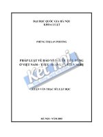 Pháp luật về bảo vệ người tiêu dùng ở việt nam   thực trạng và kiến nghị  