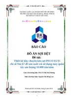 Thiết kế dây chuyền kéo sợi PECO 6535 chi số Nm 67 để sản xuất vải sử dụng may quần tây sản lượng 10.000 tấnnăm