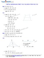 Chứng minh đẳng thức vecto phân tích vecto lớp 10