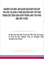 Nghiên cứu mối liên quan giữa mức độ hấp thu FDG tại khối u phổi nguyên phát với tình trạng đột biến gen EGFR trong ung thư phổi biểu mô tuyến