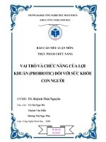 VAI TRÒ và CHỨC NĂNG của lợi KHUẨN