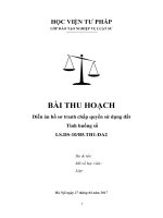 Bài thu hoạch diễn án số 12 tranh chấp quyền sử dụng đất  