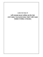 Luận văn thạc sĩ đẩy mạnh hoạt động quản trị CNTT(MIS) tại ngân hàng TMCP việt nam thịnh vượng (VPBank) 