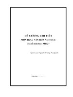 De cuong Văn hóa ẩm thực