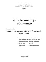 BÁO CÁO THỰC TẬP CÔNG TY CỔ PHẦN ĐẦU TƯ CÔNG NGHỆ NAM THANH
