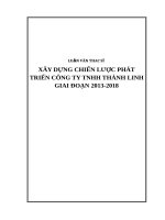 LUẬN văn THẠC sĩ xây DỰNG CHIẾN lược PHÁT TRIỂN CÔNG TY TNHH THÀNH LINH 
