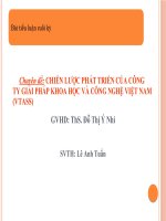 TIỂU LUẬN CHIẾN LƯỢC PHÁT TRIỂN CỦA CÔNG TY