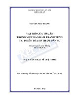 Vai trò của tòa án trong việc bảo đảm tranh tụng tại phiên tòa sơ thẩm dân sự 