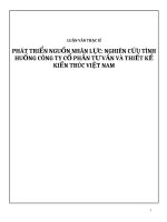 PHÁT TRIỂN NGUỒN NHÂN lực NGHIÊN cứu TÌNH HUỐNG CÔNG TY cổ PHẦN tư vấn và THIẾT kế KIẾN TRÚC VIỆT NAM 