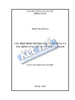 Các hiệp định thương mại tự do (FTA) và tác động của chúng đối với việt nam  