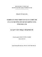NGHIÊN cứu PHÁT TRIỂN sản XUẤT cà PHÊ CHÈ của các hộ NÔNG dân HUYỆN KRÔNG NĂNG TỈNH đăk lăk