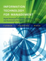 Giáo trình Information technology for management digital strategies for insight  10th by turban wood