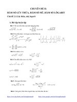 Trọn bộ bài tập tự luận và trắc nghiệm có đá ánhướng dẫn giải chương 2 lớp 12.Mũlũy thừalogarit
