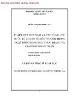 Công ước quốc tế về bảo vệ môi trường trong hoạt động hàng hải thực trạng và giải pháp hoàn thiện  