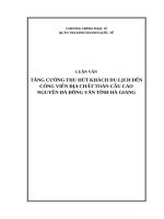  TĂNG CƯỜNG THU hút KHÁCH DU LỊCH đến CÔNG VIÊN địa CHẤT TOÀN cầu CAO  NGUYÊN đá ĐỒNG văn TỈNH hà GIANG v 