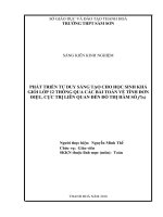 PHÁT TRIỂN tư DUY SÁNG tạo CHO học SINH KHÁ GIỎI lớp 12 THÔNG QUA các bài TOÁN về TÍNH đơn điệu, cực TRỊ LIÊN QUAN đến đồ