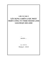 XÂY DỰNG CHIẾN lược PHÁT TRIỂN CÔNG TY TNHH THÀNH LINH GIAI đoạn 2013 2018 