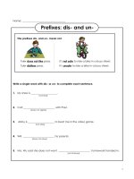 English Grammar -  Prefix -  suffix worksheets