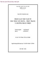 Pháp luật việt nam về đấu thầu xây dựng   thực trạng và hướng hoàn thiện  