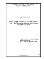 dạy cho học sinh giải một số bài toán hình học bằng phương pháp tọa độ hóa SKKN