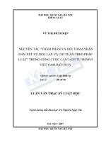 Nguyên tắc thẩm phán và hội thẩm nhân dân xét xử độc lập và chỉ tuân theo pháp luật trong công cuộc cải cách tư pháp ở việt nam hiện nay 