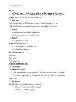 Giáo án Sinh học 8 bài 15: Đông máu và nguyên tắc truyền máu