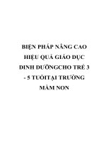 BIỆN PHÁP NÂNG CAO HIỆU QUẢ GIÁO dục DINH DƯỠNG CHO TRẺ 3   5 TUỔI tại TRƯỜNG mầm NON