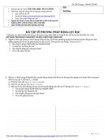 BÀI TẬP VỀ PHƯƠNG PHÁP ĐỘNG LỰC HỌC