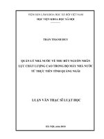 Quản lý nhà nước về thu hút nguồn nhân lực chất lượng cao trong bộ máy nhà nước từ thực trạng tại tỉnh Quảng Ngãi (Luận văn thạc sĩ)