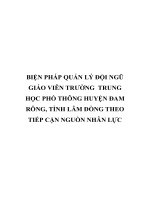 BIỆN PHÁP QUẢN lý đội NGŨ GIÁO VIÊN TRƯỜNG  TRUNG học PHỔ THÔNG HUYỆN ĐAM RÔNG, TỈNH lâm ĐỒNG THEO TIẾP cận NGUỒN NHÂN lực